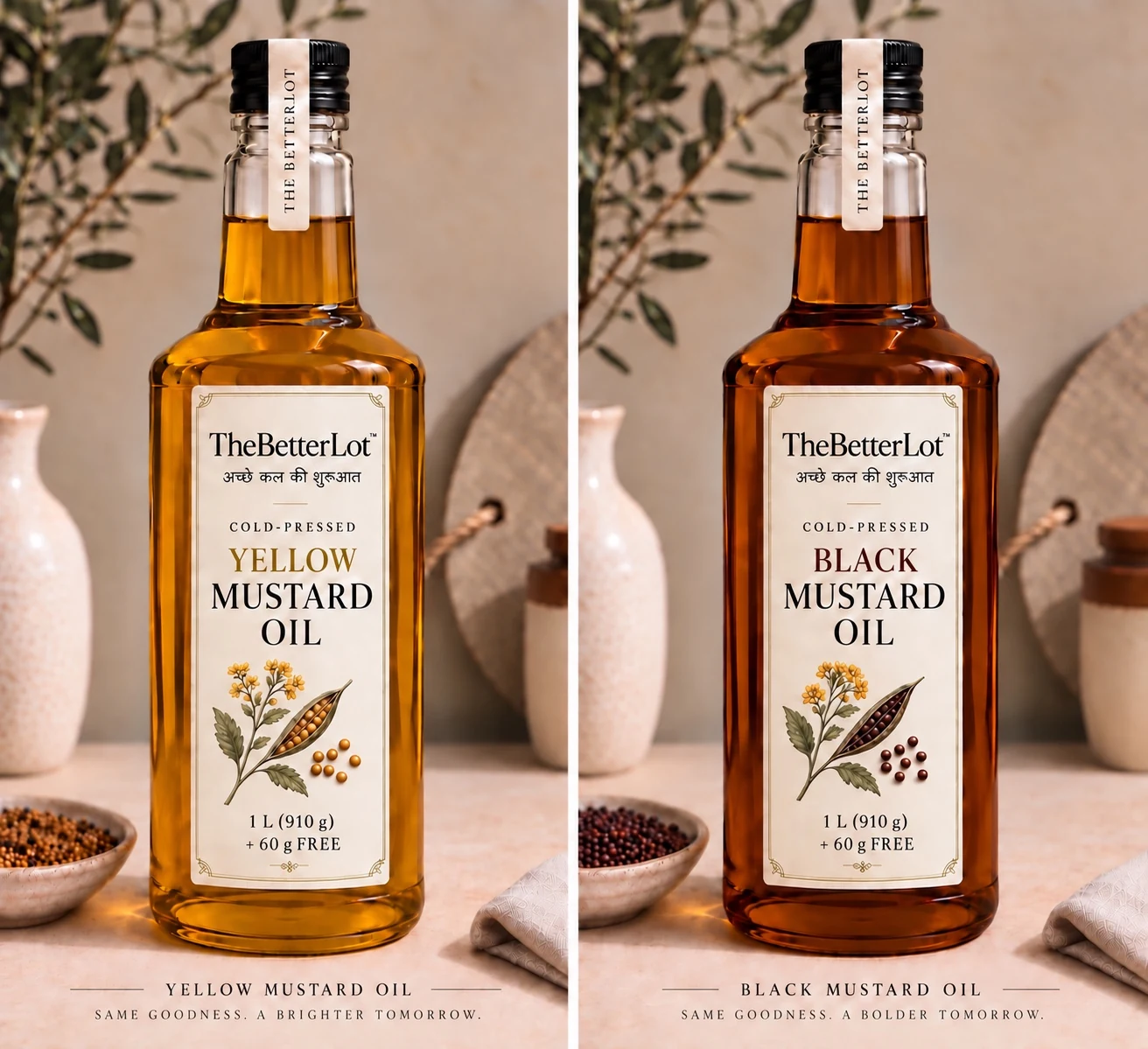 TheBetterLot Yellow Mustard Oil and Black Mustard Oil